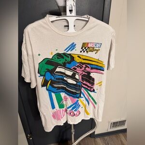 Nascar Vintage T-Shirt - White with Colorful Racing Design 90s